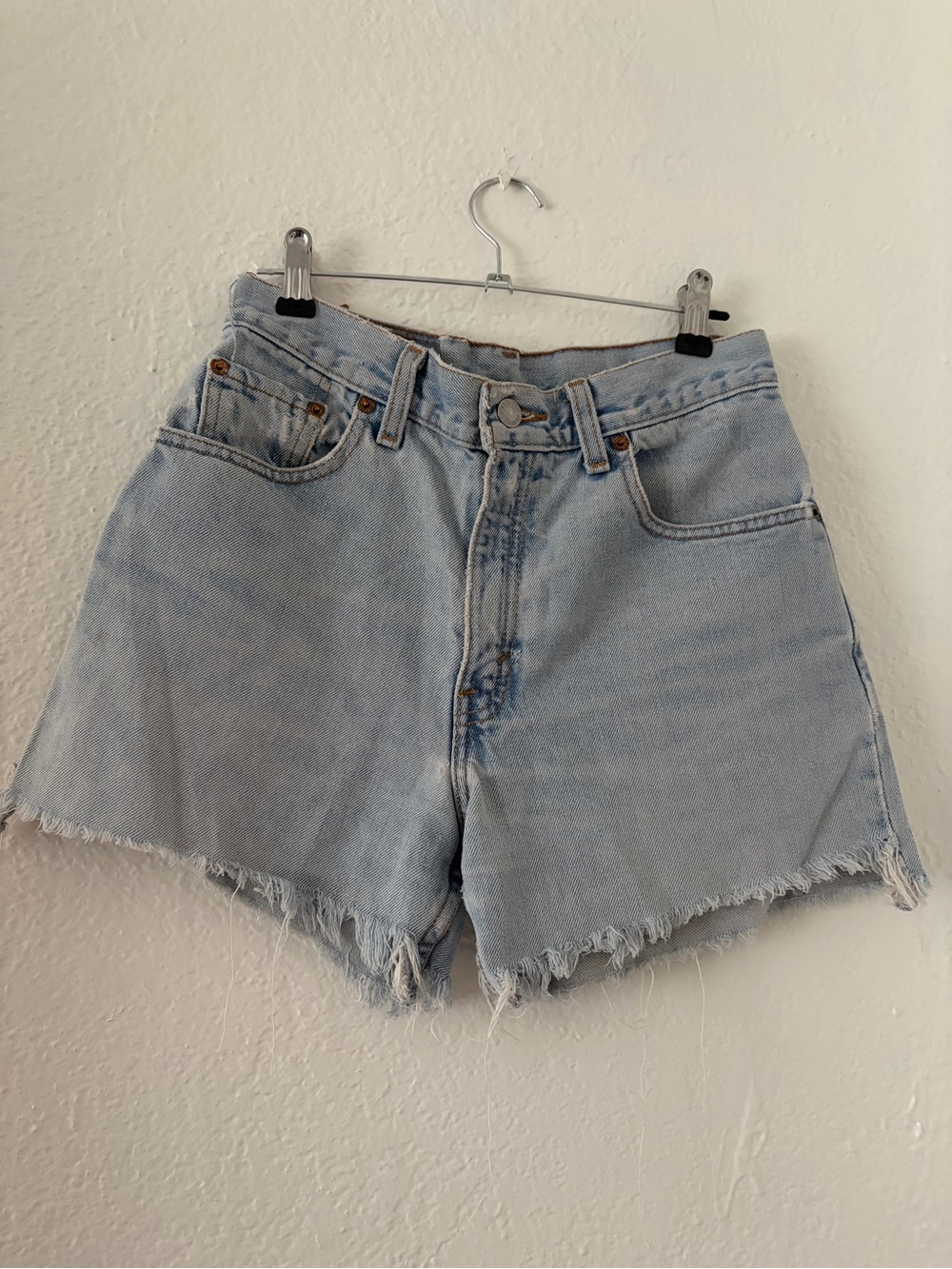 Levi’s Light Wash Denim Women's Frayed Hem Shorts